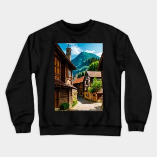 Gorgeous German Towne in the Middle Ages Crewneck Sweatshirt